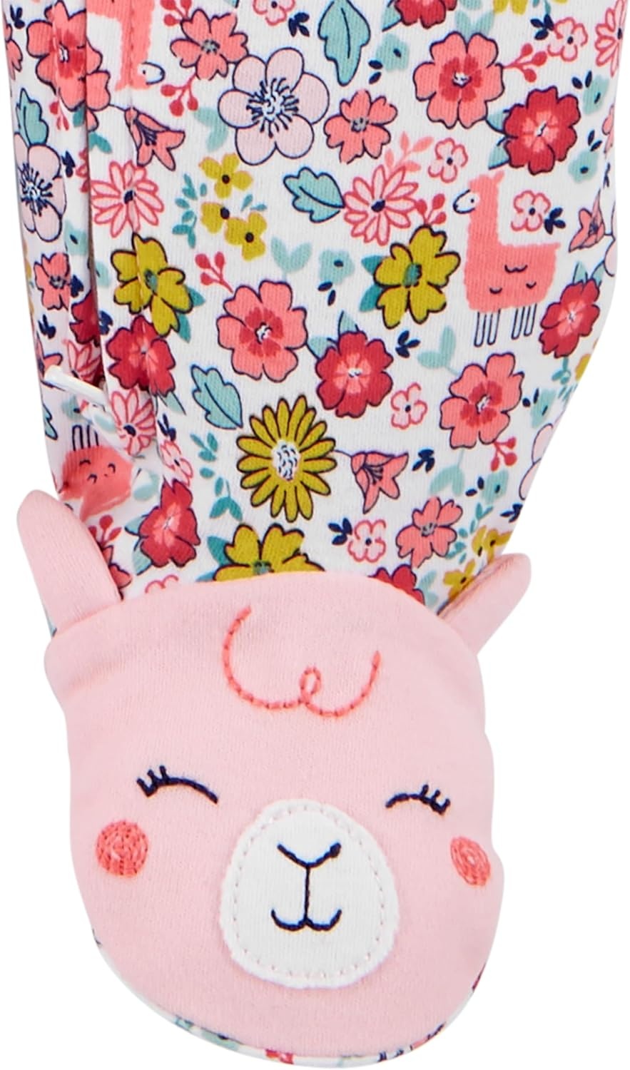 image:imageSimple Joys by Carters Baby Girls Cotton Footed Sleep and Play Pack of 2Pink BearWhite Floral