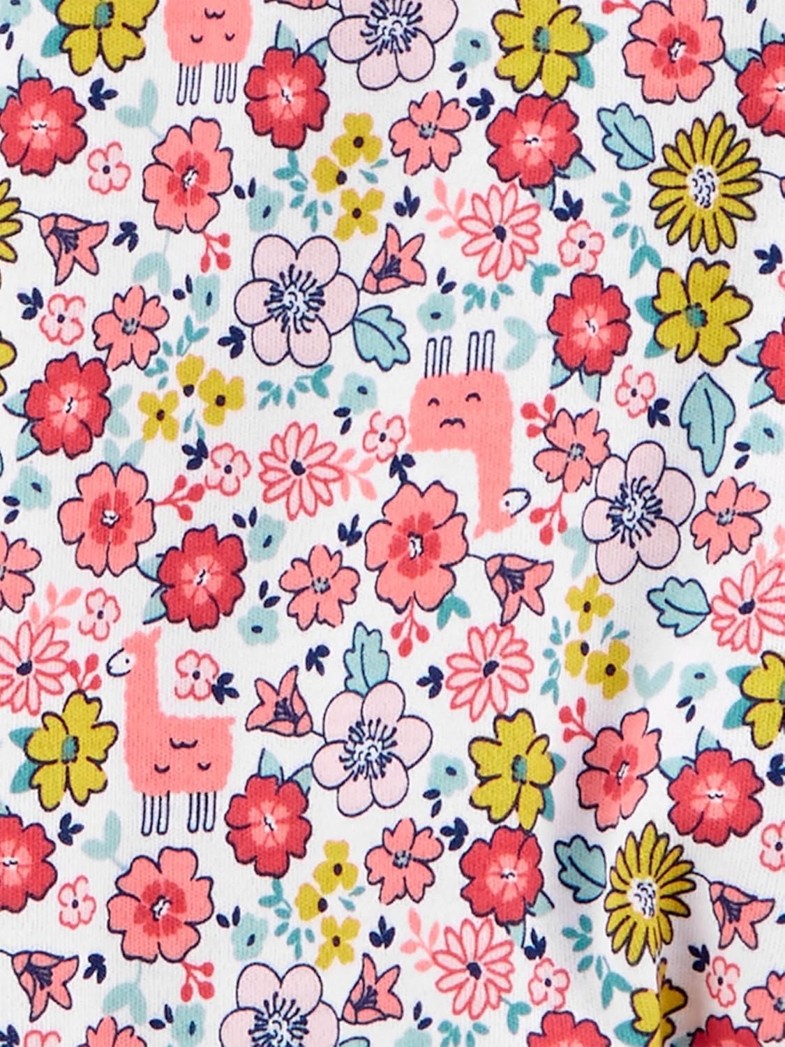 image:imageSimple Joys by Carters Baby Girls Cotton Footed Sleep and Play Pack of 2Pink BearWhite Floral