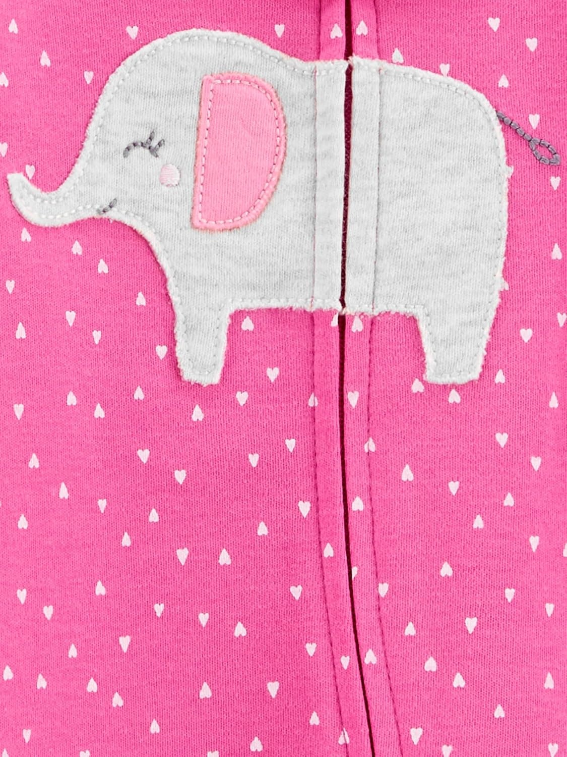 image:imageSimple Joys by Carters Baby Girls Cotton Footed Sleep and Play Pack of 2Pink ElephantWhite Sea Life