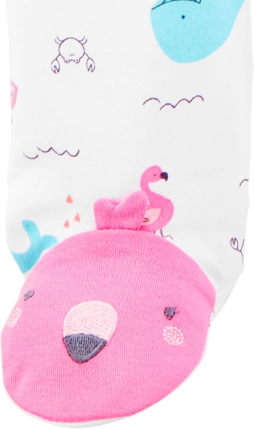 image:imageSimple Joys by Carters Baby Girls Cotton Footed Sleep and Play Pack of 2Pink ElephantWhite Sea Life