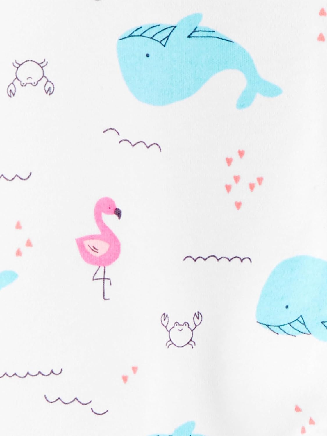 image:imageSimple Joys by Carters Baby Girls Cotton Footed Sleep and Play Pack of 2Pink ElephantWhite Sea Life
