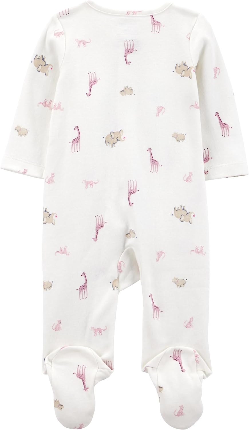 image:imageSimple Joys by Carters Baby Girls Cotton Footed Sleep and Play Pack of 2Pink Giraffe