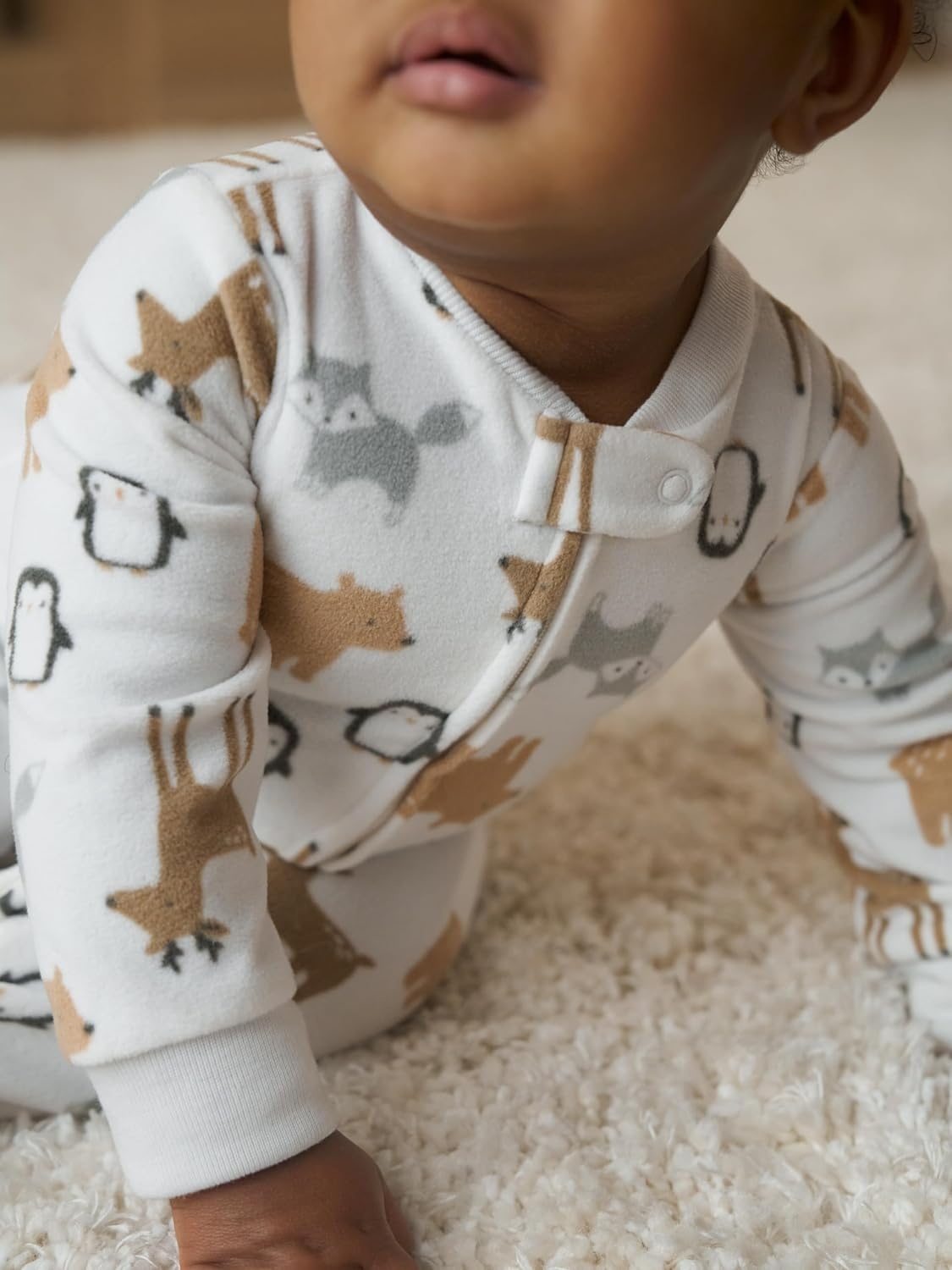 image:imageSimple Joys by Carters Baby In 2pk Fleece Snp Santa TreesBuffalo CheckForest Animals