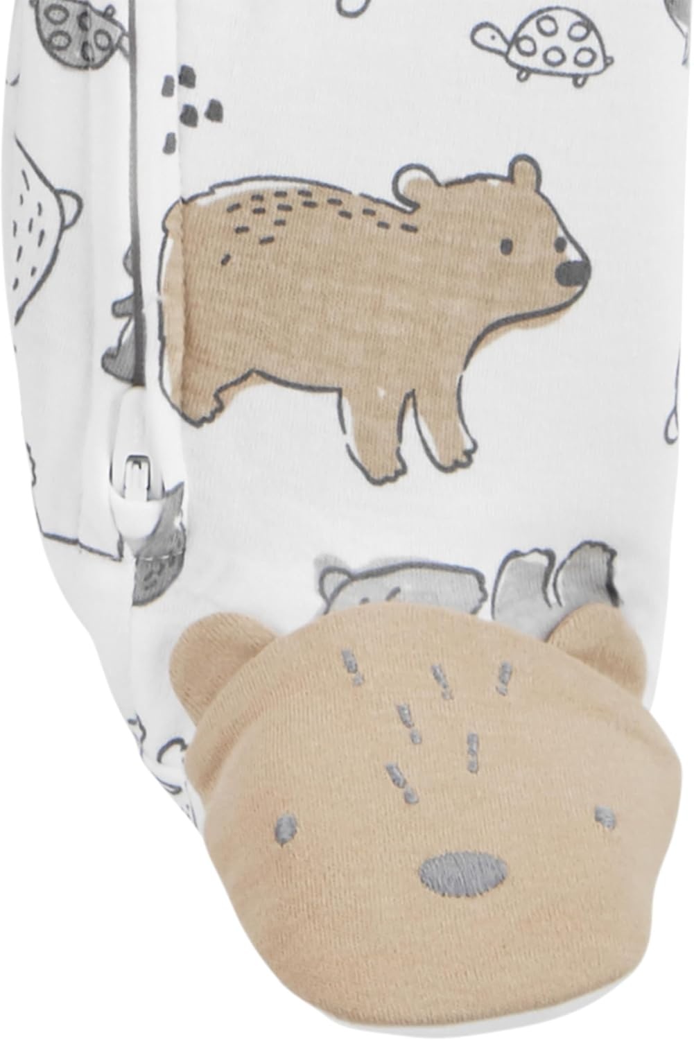 image:imageSimple Joys by Carters Baby Neutral 2pack Cotton Footed Sleep and PlayAqua Blue Forest AnimalsWhite Bear