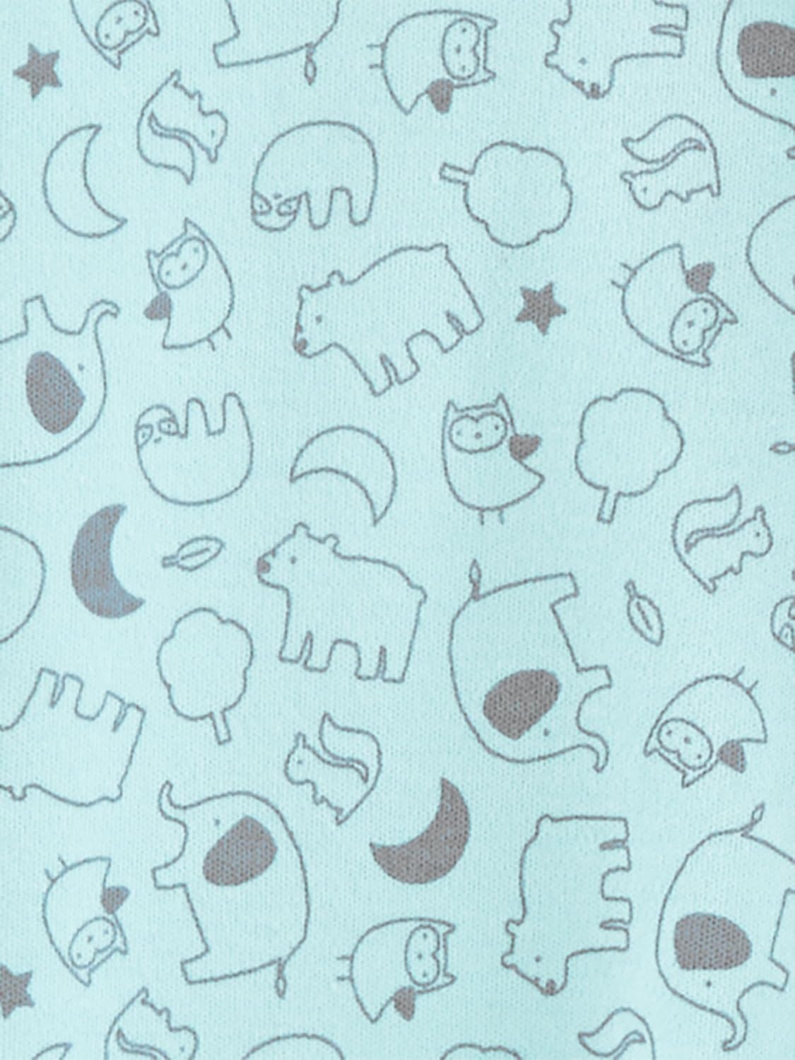 image:imageSimple Joys by Carters Baby Neutral 2pack Cotton Footed Sleep and PlayAqua Blue Forest AnimalsWhite Bear