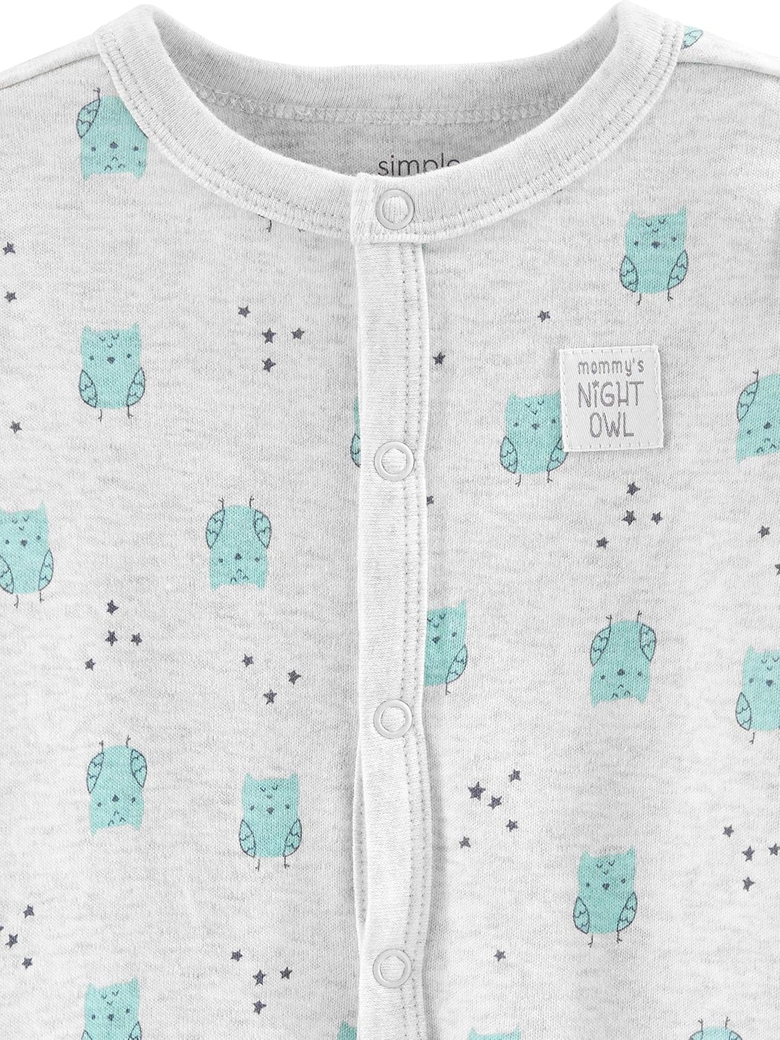 image:imageSimple Joys by Carters Baby Neutral 2pack Cotton Footed Sleep and PlayGrey OwlWhite Giraffe