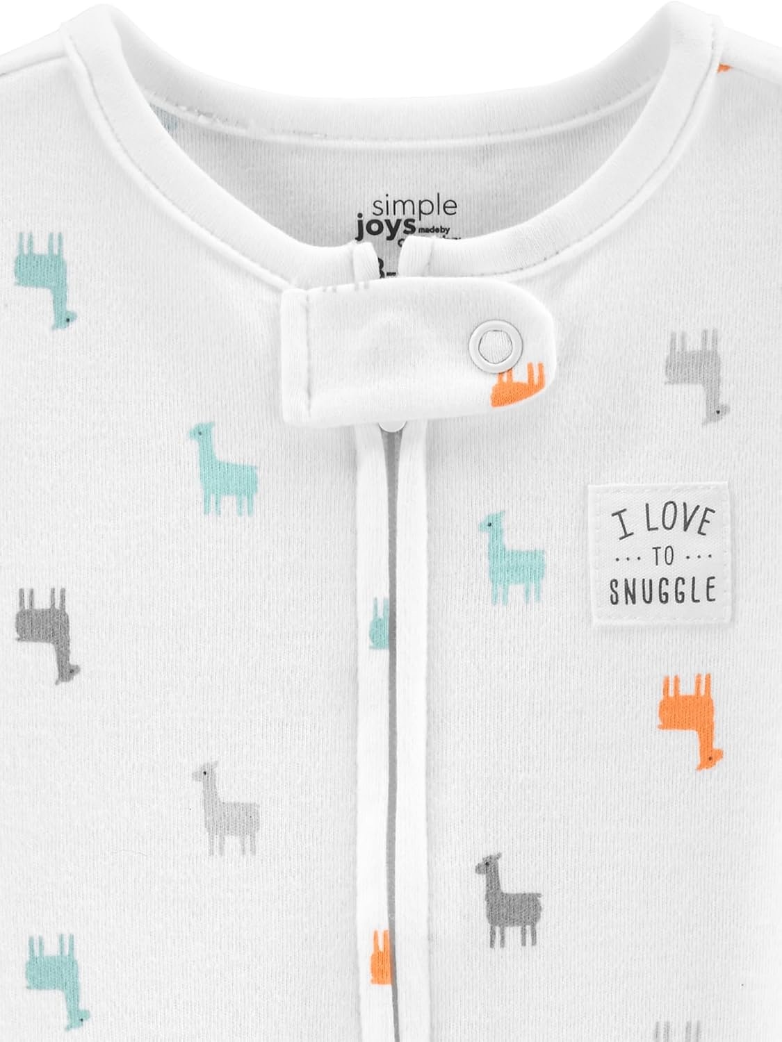 image:imageSimple Joys by Carters Baby Neutral 2pack Cotton Footed Sleep and PlayGrey TurtleWhite Llama