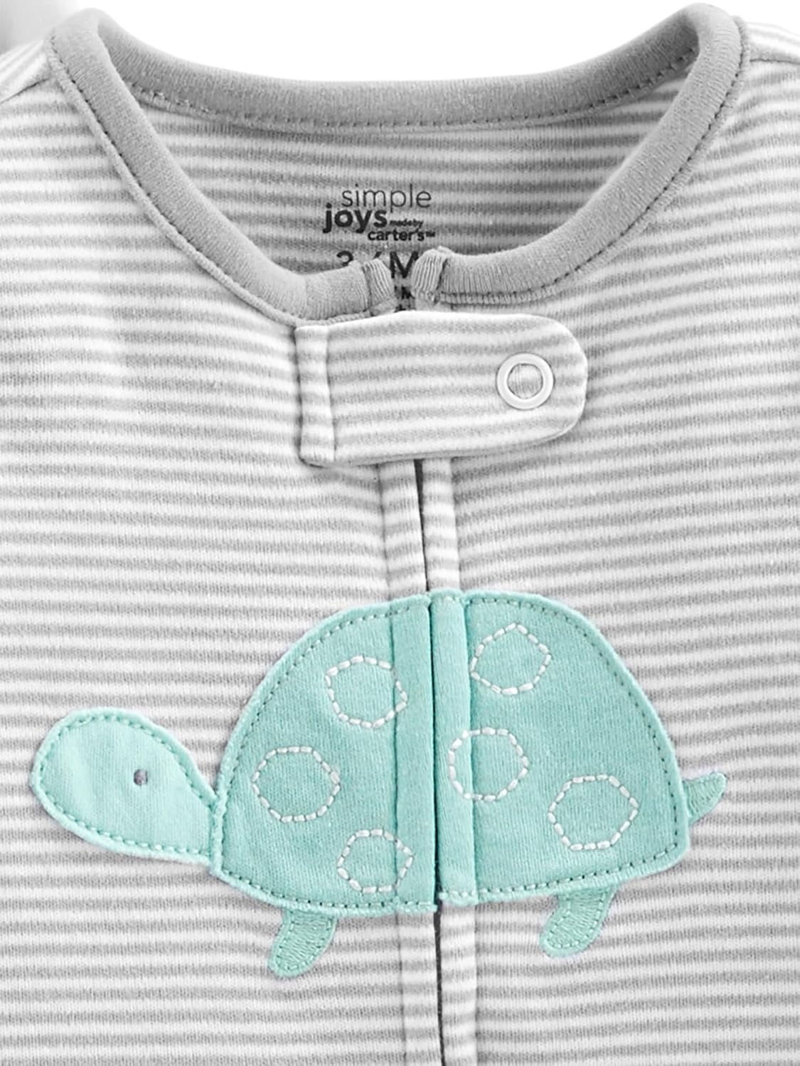 image:imageSimple Joys by Carters Baby Neutral 2pack Cotton Footed Sleep and PlayGrey TurtleWhite Llama