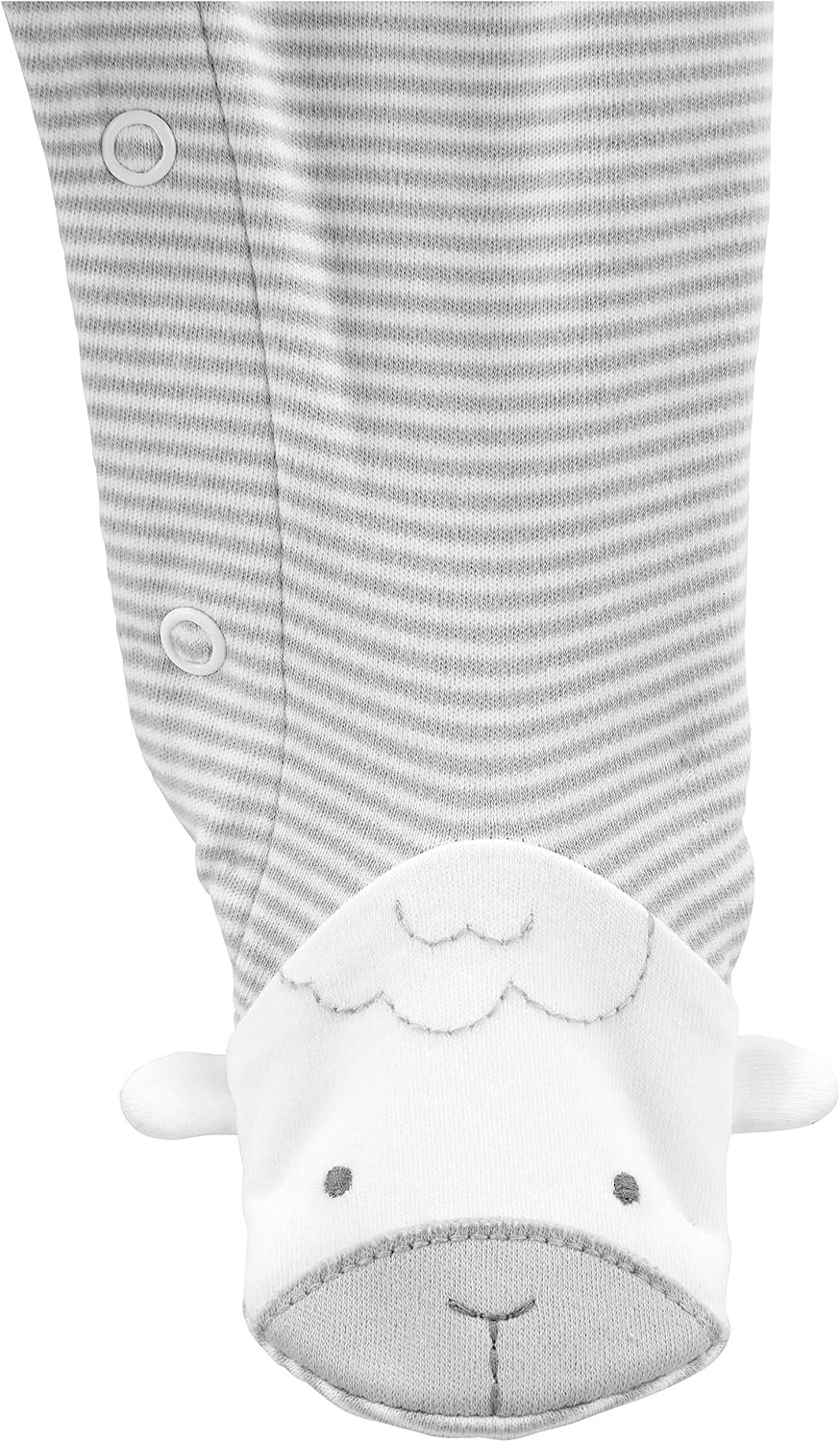image:imageSimple Joys by Carters Baby Neutral 2pack Cotton Footed Sleep and PlayLight Grey Mini StripeWhite Elephant