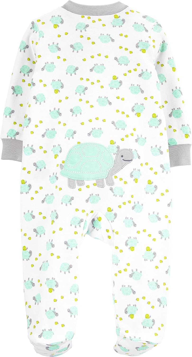 image:imageSimple Joys by Carters Baby Neutral 2pack Cotton Footed Sleep and PlayWhite BearTurtle
