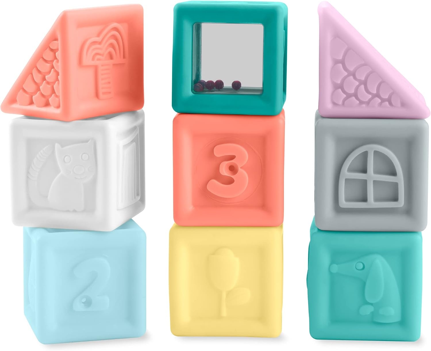 image:imageSimple Joys by Carters Baby Squeeze Blocks Multicolor 9 Pieces Age 6m to 3 YearsMulticolor