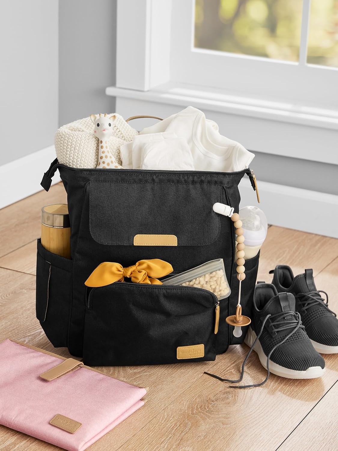 image:imageSimple Joys by Carters Spot On Polka Dot Diaper Backpack One SizeBlack