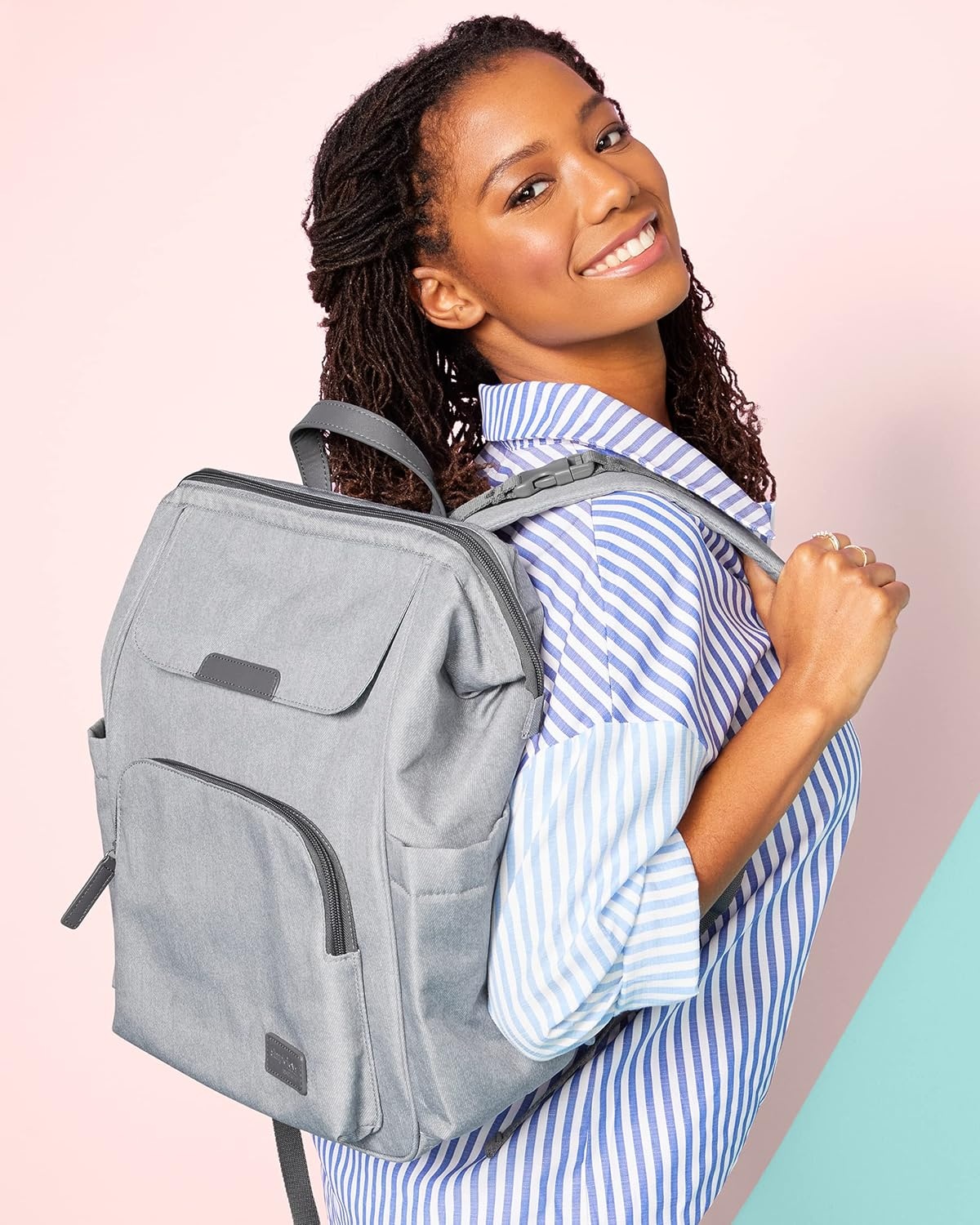 image:imageSimple Joys by Carters Spot On Polka Dot Diaper Backpack One SizeGrey