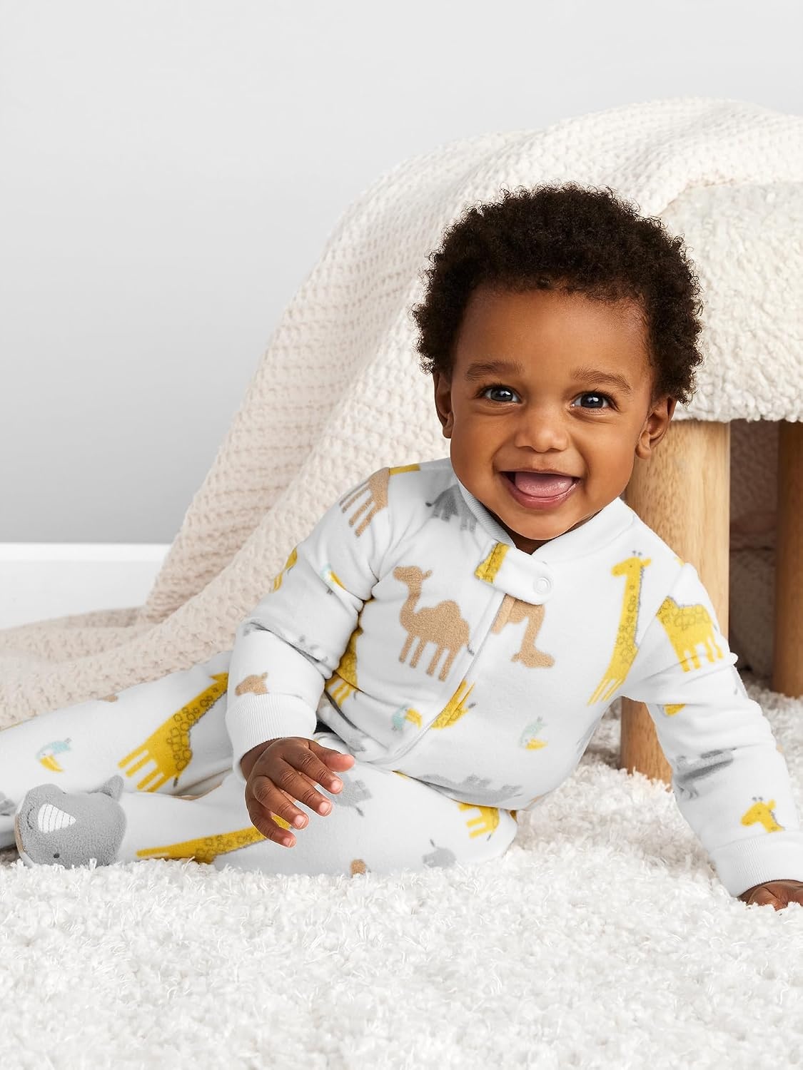 image:imageSimple Joys by Carters Unisex Baby 2pack Neutral Fleece Footed Sleep and PlayBlue AlligatorWhite Giraffe