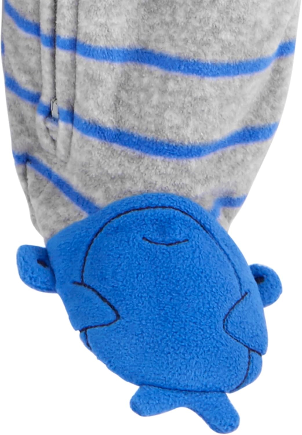 image:imageSimple Joys by Carters Unisex Baby 2pack Neutral Fleece Footed Sleep and PlayBlue DinosaurGrey Stripe
