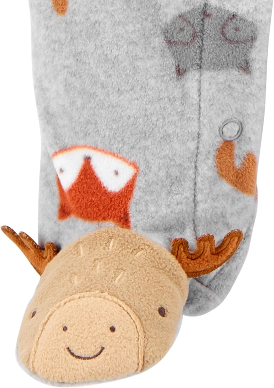 image:imageSimple Joys by Carters Unisex Baby 2pack Neutral Fleece Footed Sleep and PlayGrey Forest AnimalsOlive Tiger