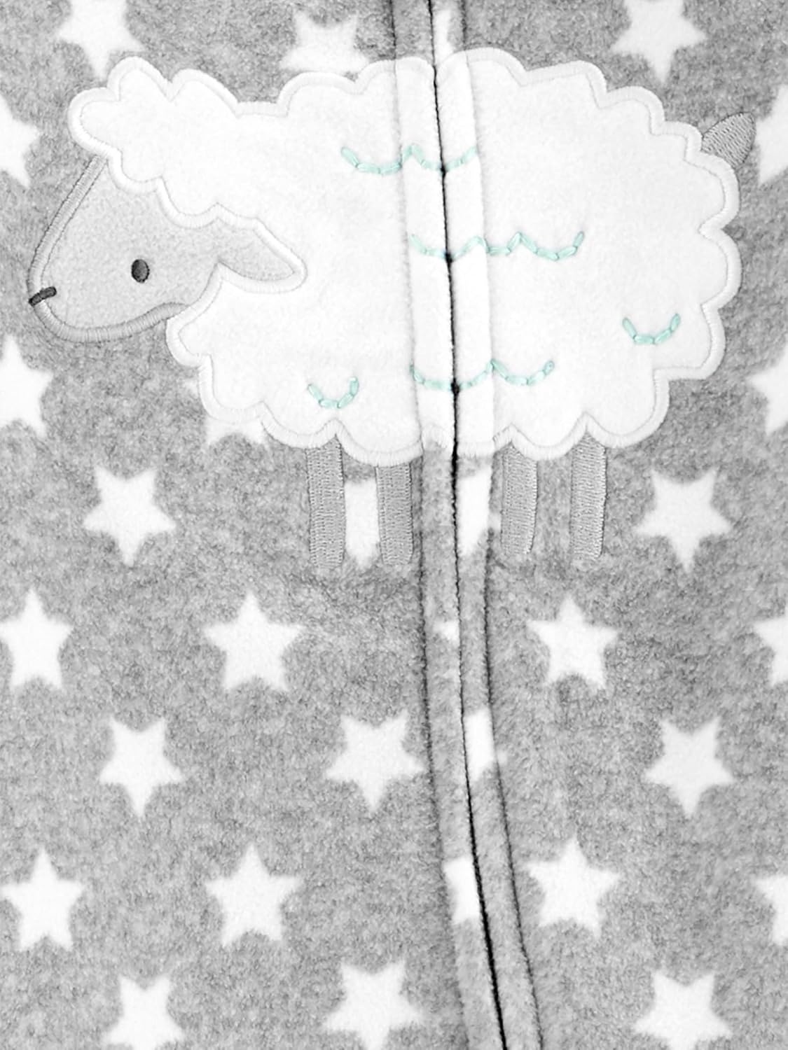 image:imageSimple Joys by Carters Unisex Baby 2pack Neutral Fleece Footed Sleep and PlayGrey StarsMint Green Elephant