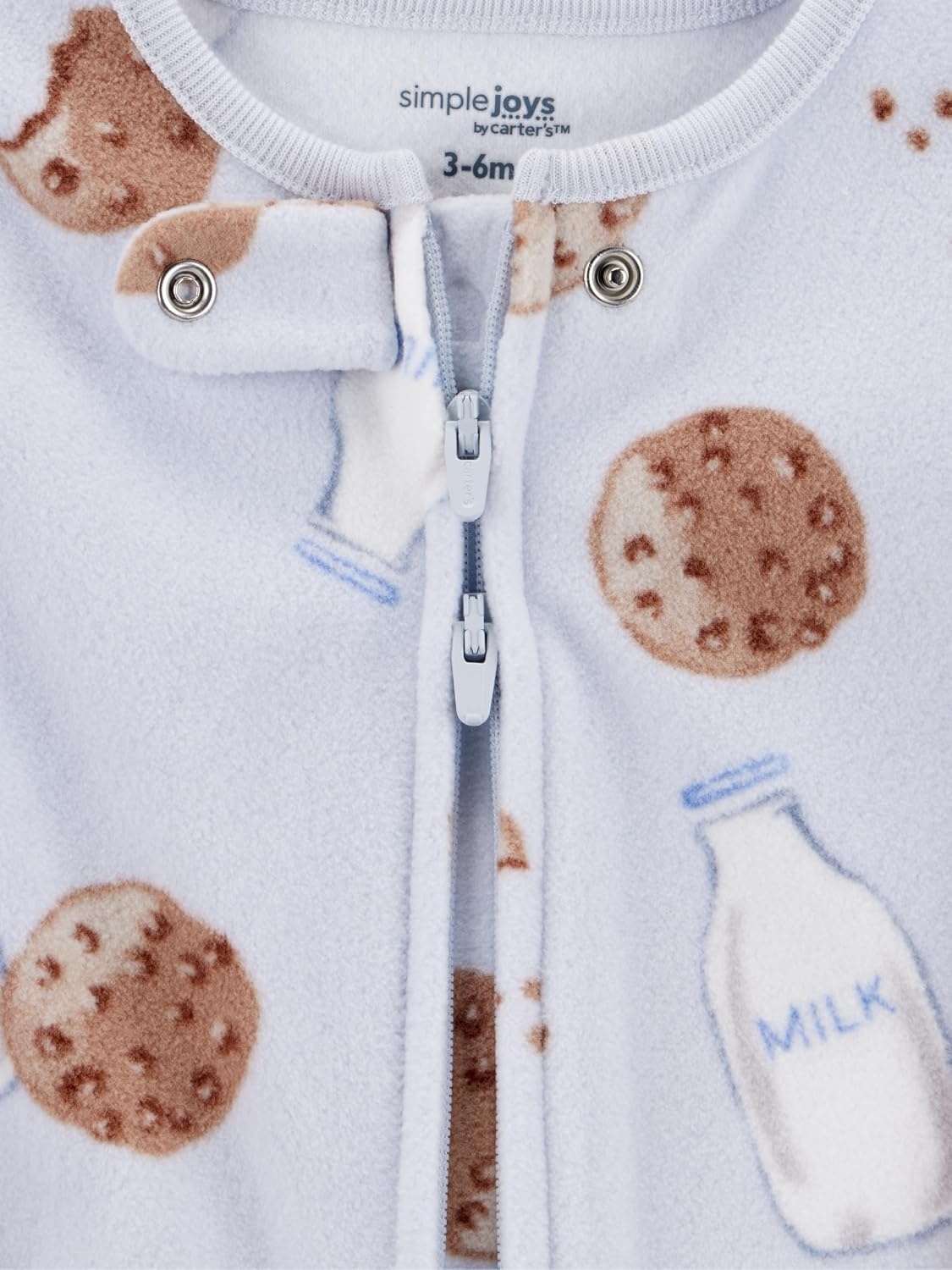 image:imageSimple Joys by Carters Unisex Baby 2pack Neutral Fleece Footed Sleep and PlayMilk and Cookies