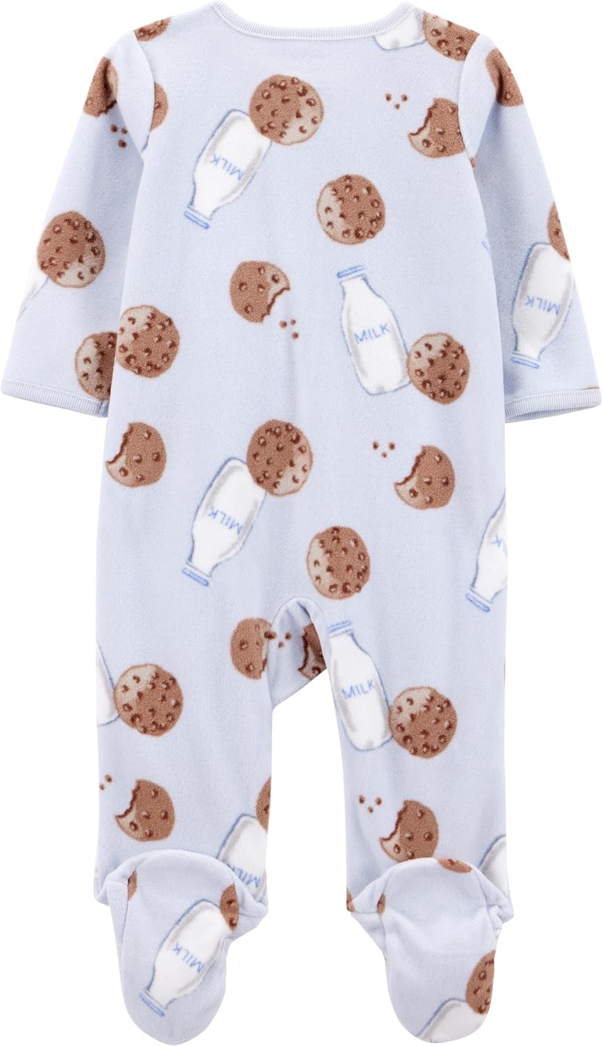 image:imageSimple Joys by Carters Unisex Baby 2pack Neutral Fleece Footed Sleep and PlayMilk and Cookies