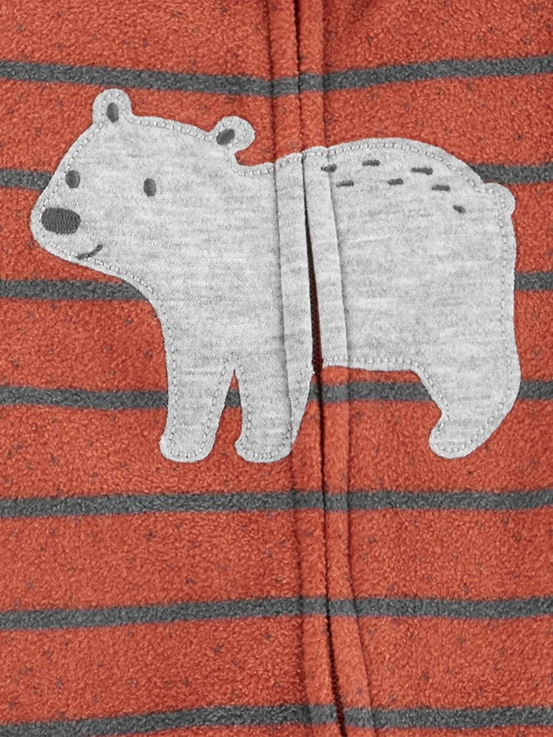 image:imageSimple Joys by Carters Unisex Baby 2pack Neutral Fleece Footed Sleep and PlayRust StripeSpruce Green Forest Animals