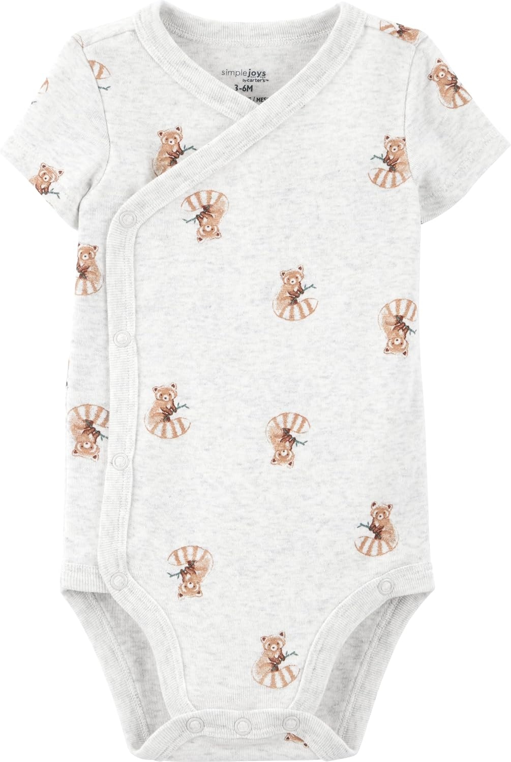 image:imageSimple Joys by Carters Unisex Baby 5pack Side Snap Shortsleeve BodysuitBrown Panda