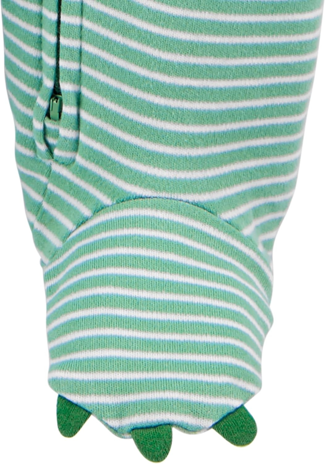 image:imageSimple Joys by Carters babyboys 2way Zip Thermal Footed Sleep and Play Pack of 2Dark Grey DinosaurMint Green Stripe