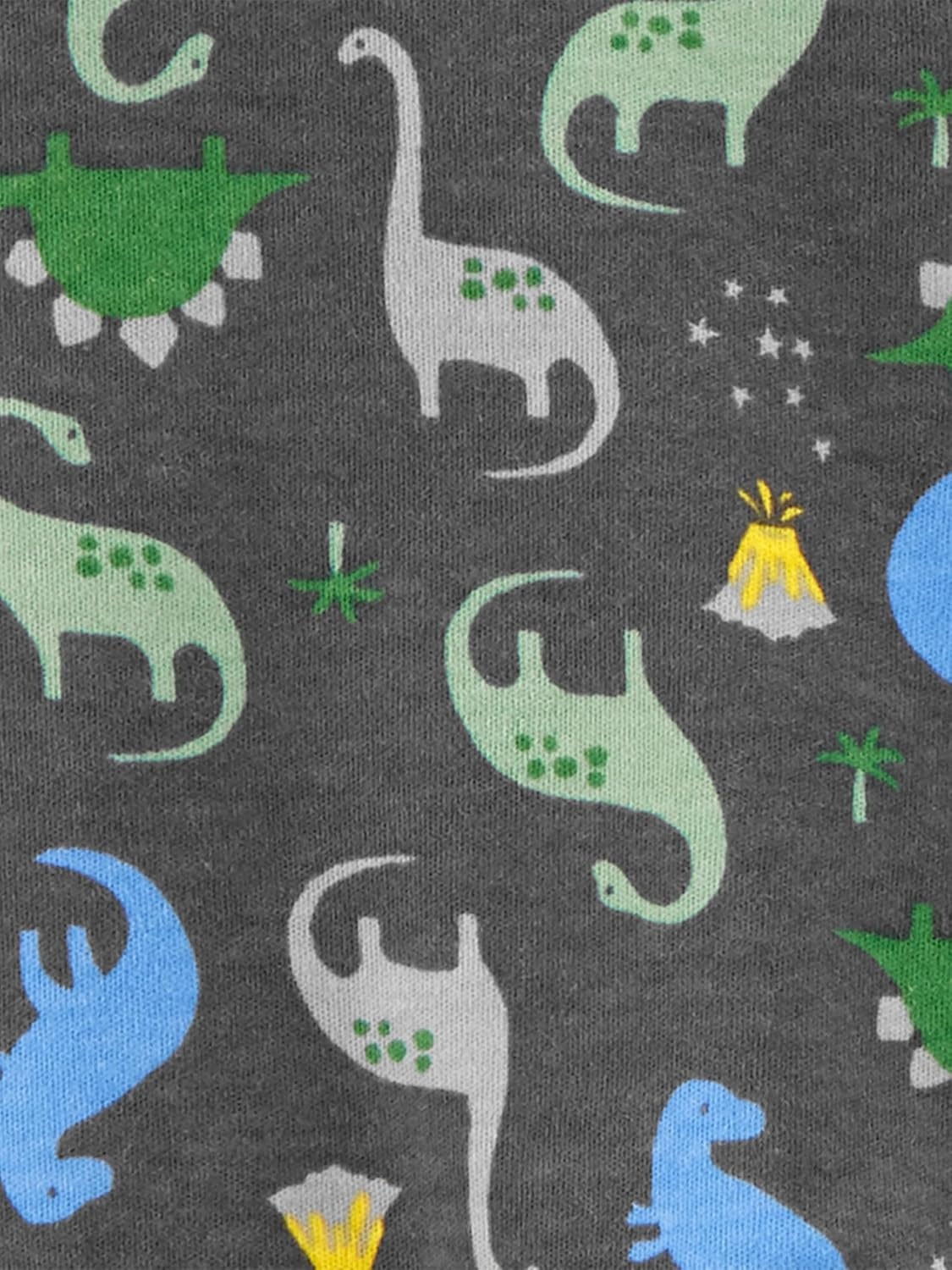image:imageSimple Joys by Carters babyboys 2way Zip Thermal Footed Sleep and Play Pack of 2Dark Grey DinosaurMint Green Stripe