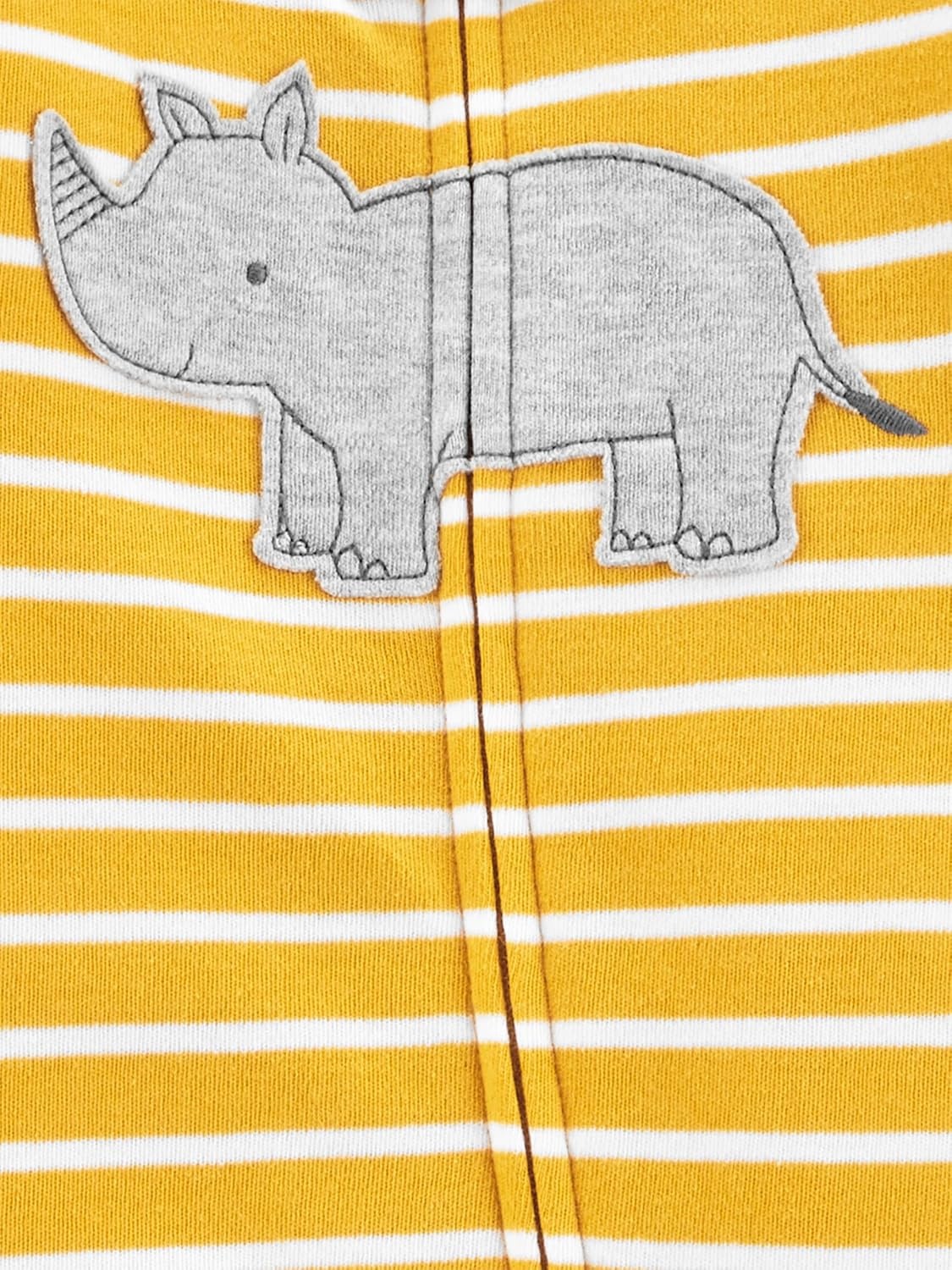 image:imageSimple Joys by Carters babyboys 2way Zip Thermal Footed Sleep and Play Pack of 2Grey CowYellow Hippo
