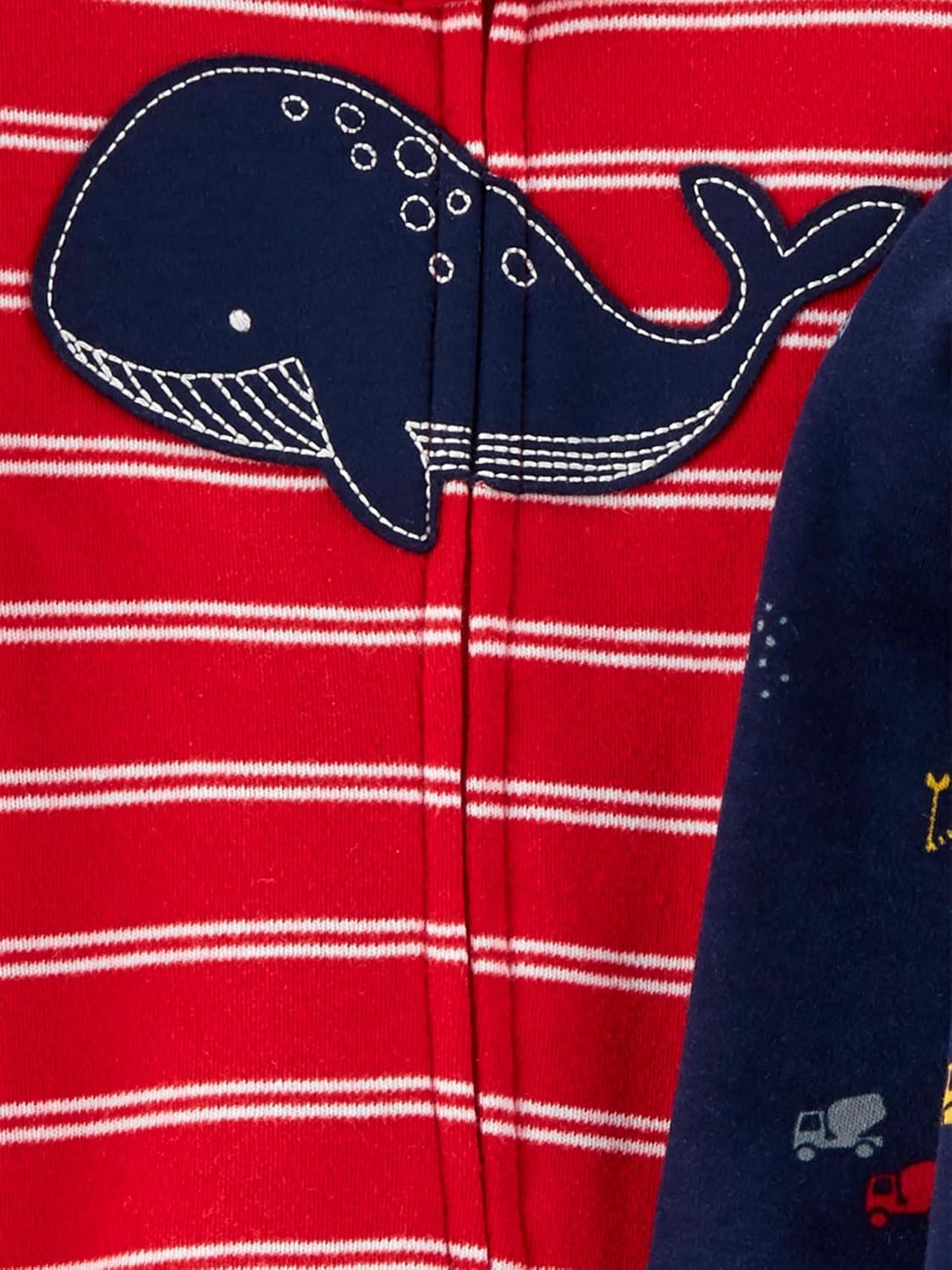 image:imageSimple Joys by Carters babyboys 2way Zip Thermal Footed Sleep and Play Pack of 2Navy TrucksRed Whale
