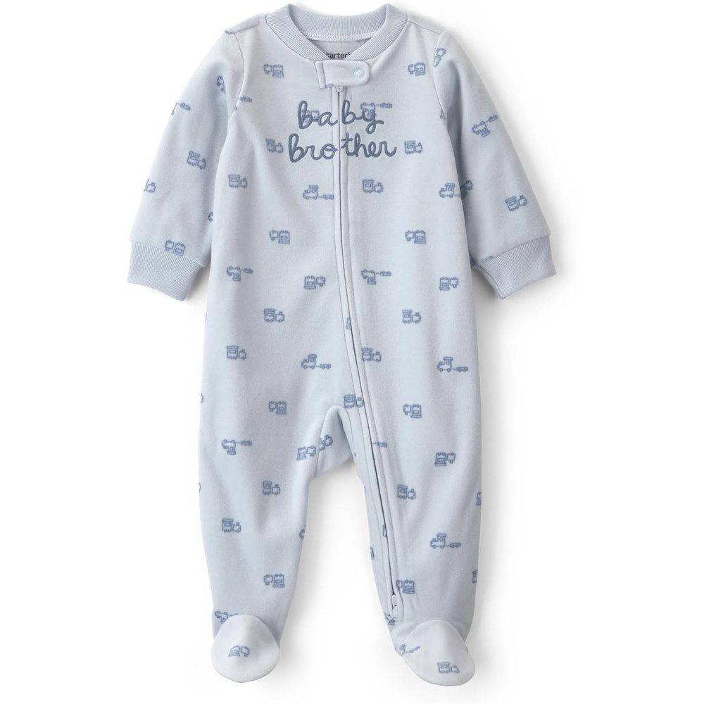 image:imageCarters Baby Boys Fleece Sleep and PlayBlue Baby Brother