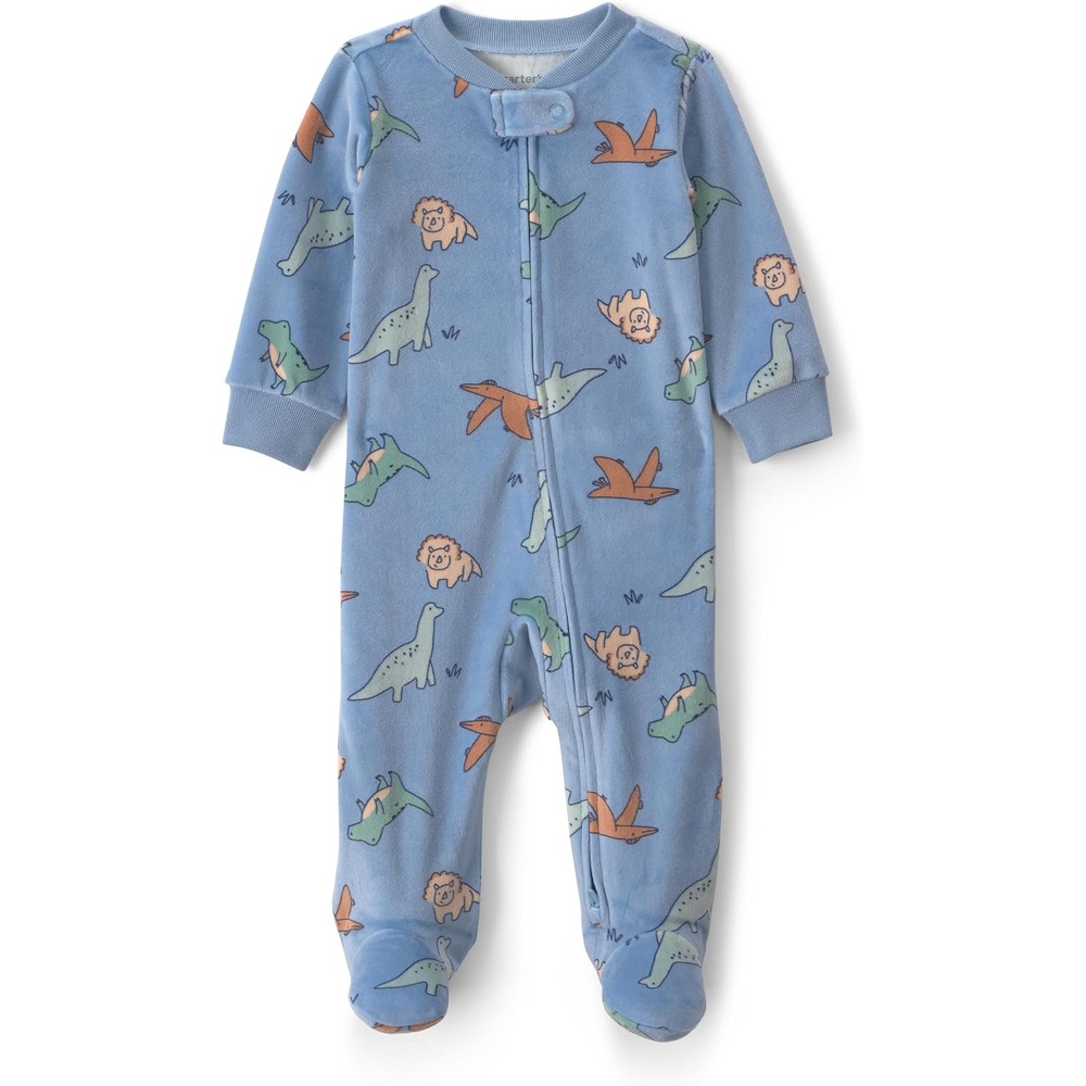 image:imageCarters Baby Boys Fleece Sleep and PlayBlue Dino Print