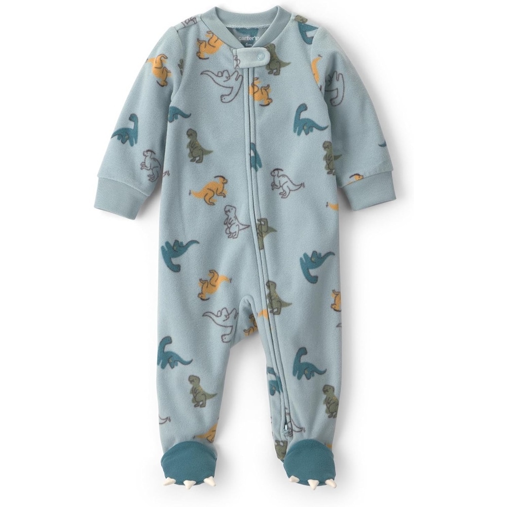 image:imageCarters Baby Boys Fleece Sleep and PlayBlue Dinosaur Print