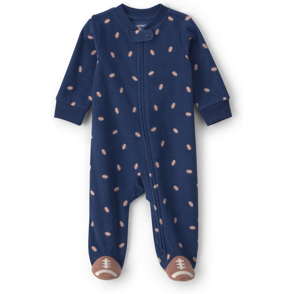 image:imageCarters Baby Boys Fleece Sleep and PlayBlue Football