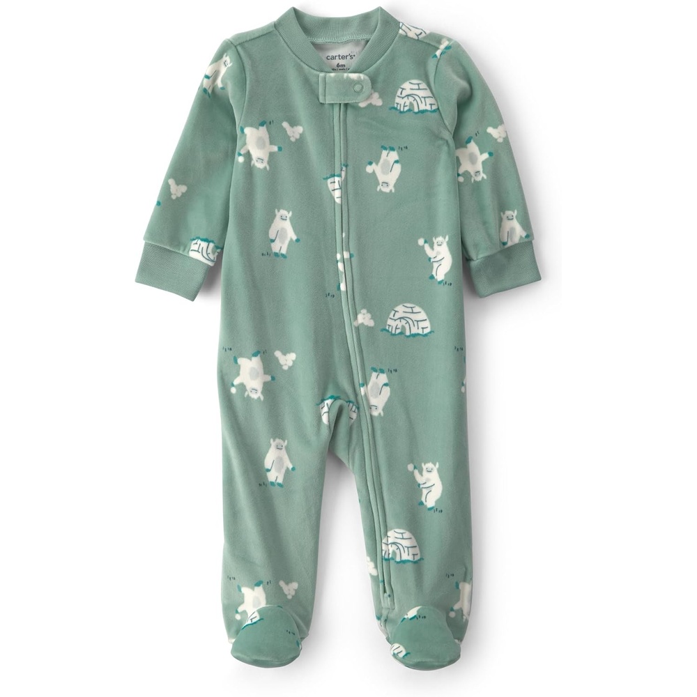 image:imageCarters Baby Boys Fleece Sleep and PlayGreen Yeti