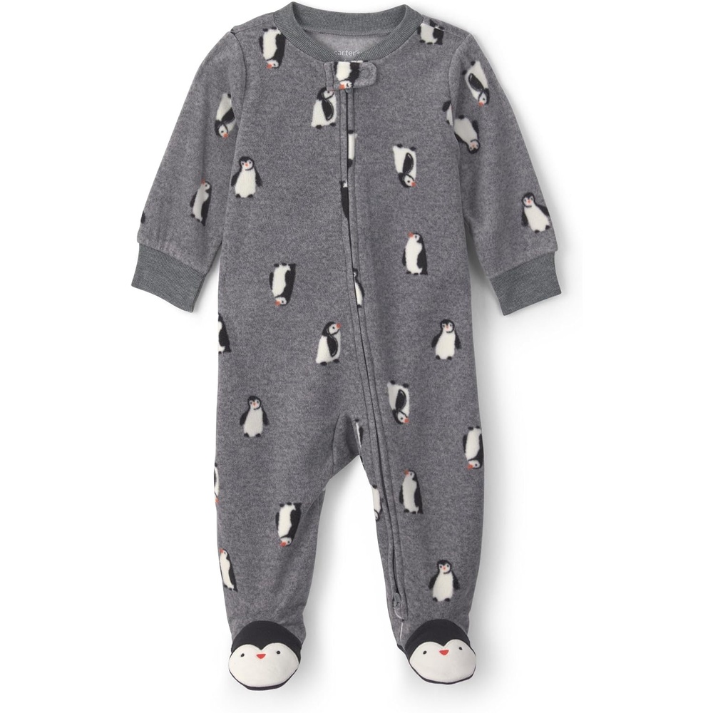 image:imageCarters Baby Boys Fleece Sleep and PlayGrey Penguin