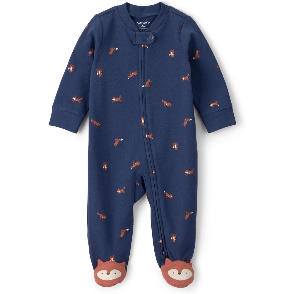 image:imageCarters Baby Boys Interlock Sleep and PlayNavy Blue Fox Print