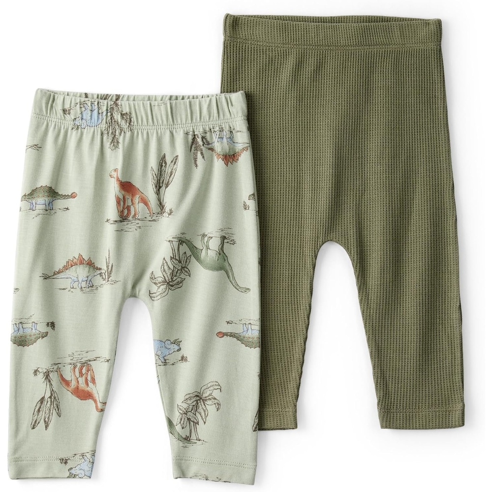 image:imageCarters Baby Boys Purelysoft 2Pack PantGreen Dino