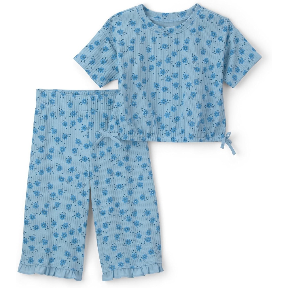 image:imageCarters Baby Girls 2piece Pant SetBlue Floral