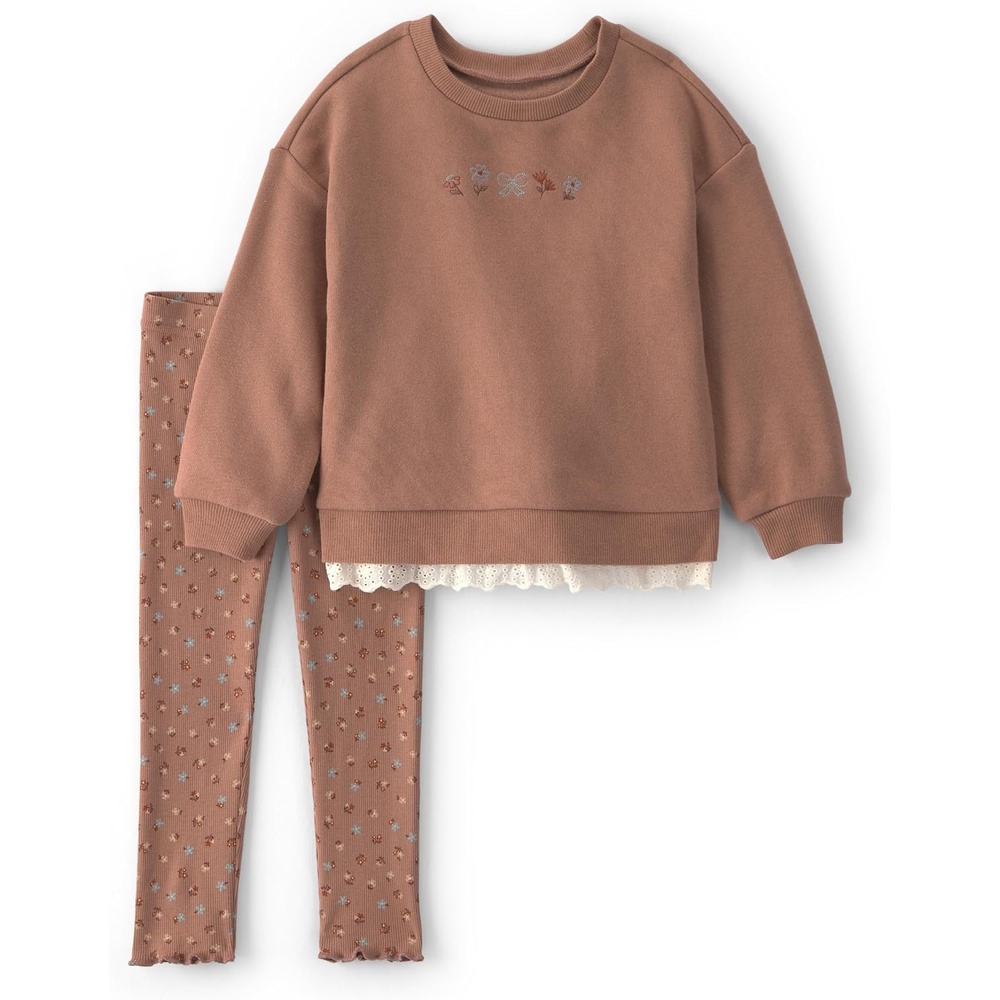 image:imageCarters Baby Girls 2piece Pant SetBrown Floral
