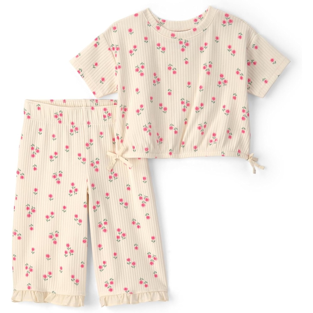 image:imageCarters Baby Girls 2piece Pant SetCream Floral