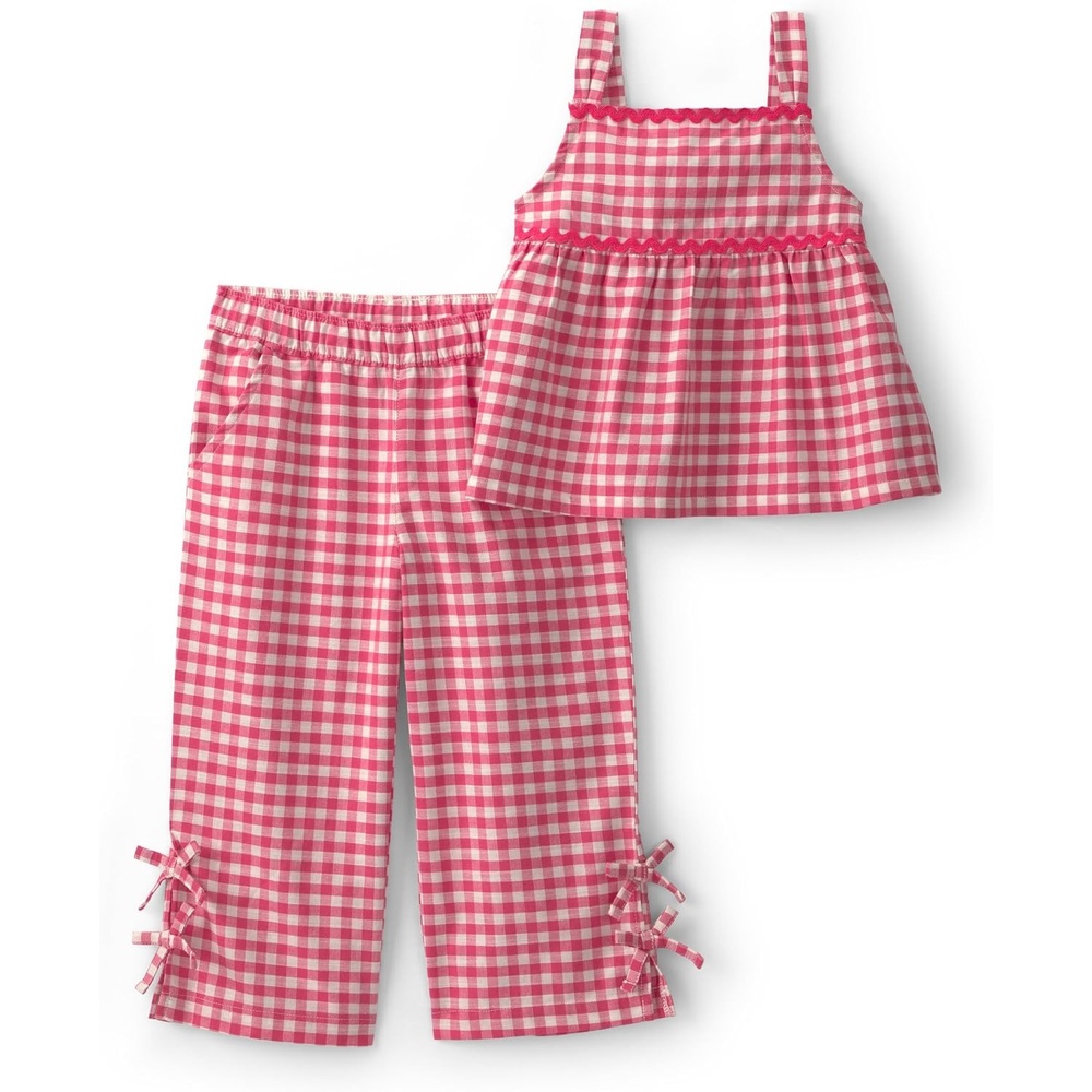 image:imageCarters Baby Girls 2piece Pant SetRed Gingham