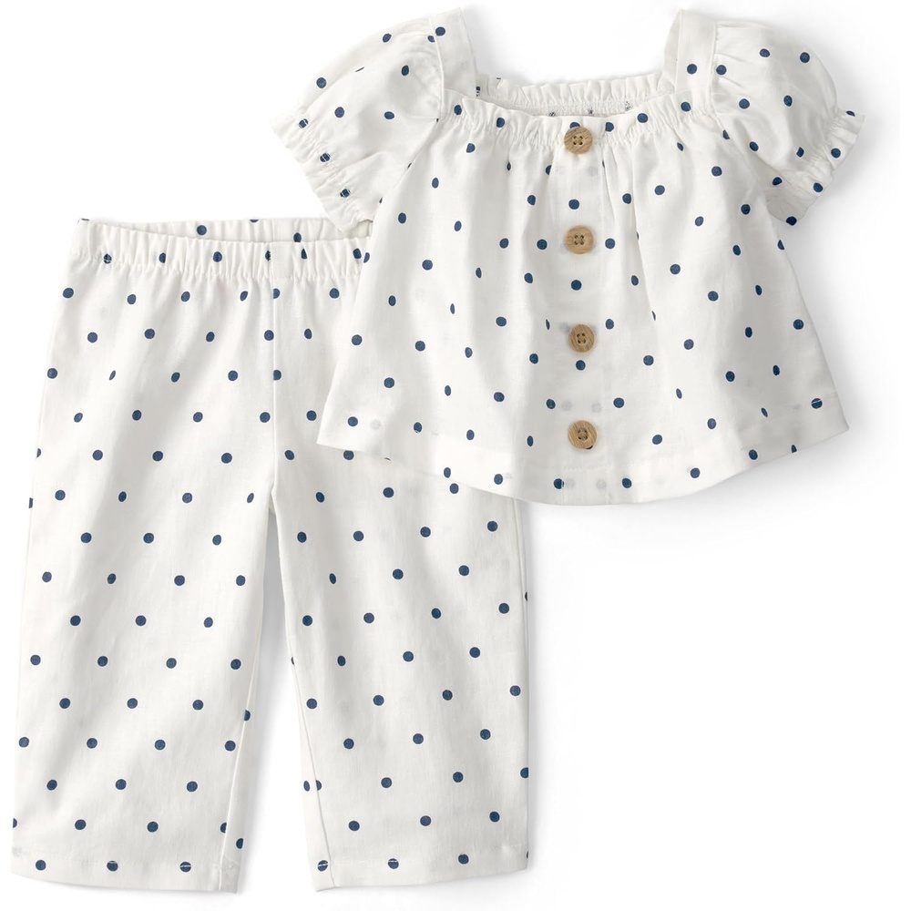 image:imageCarters Baby Girls 2piece Pant SetWhite