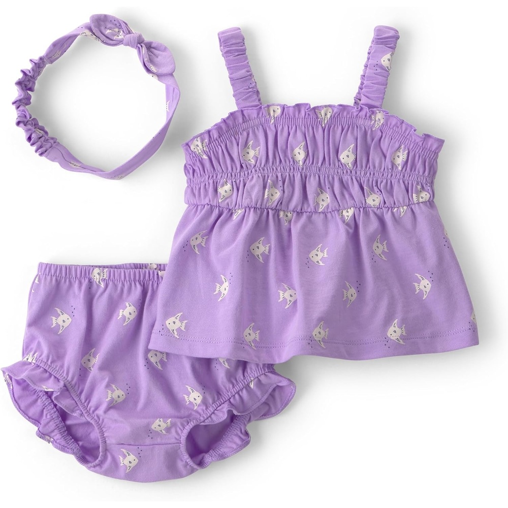 image:imageCarters Baby Girls 3piece Diaper Cover SetPurple