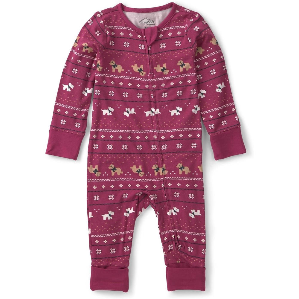 image:imageCarters Baby Purelysoft Sleep and Play PajamasBurgundy Fair Isle