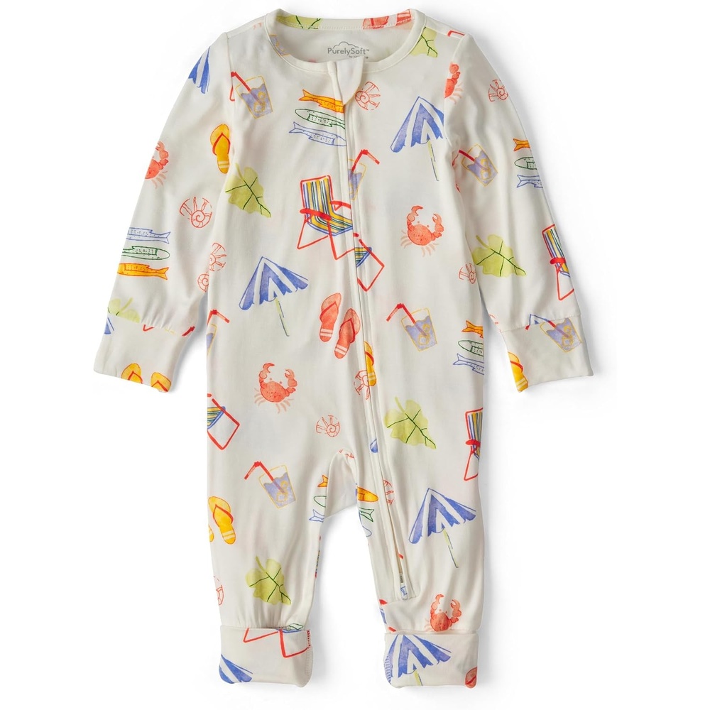 image:imageCarters Baby Purelysoft Sleep and Play PajamasCream