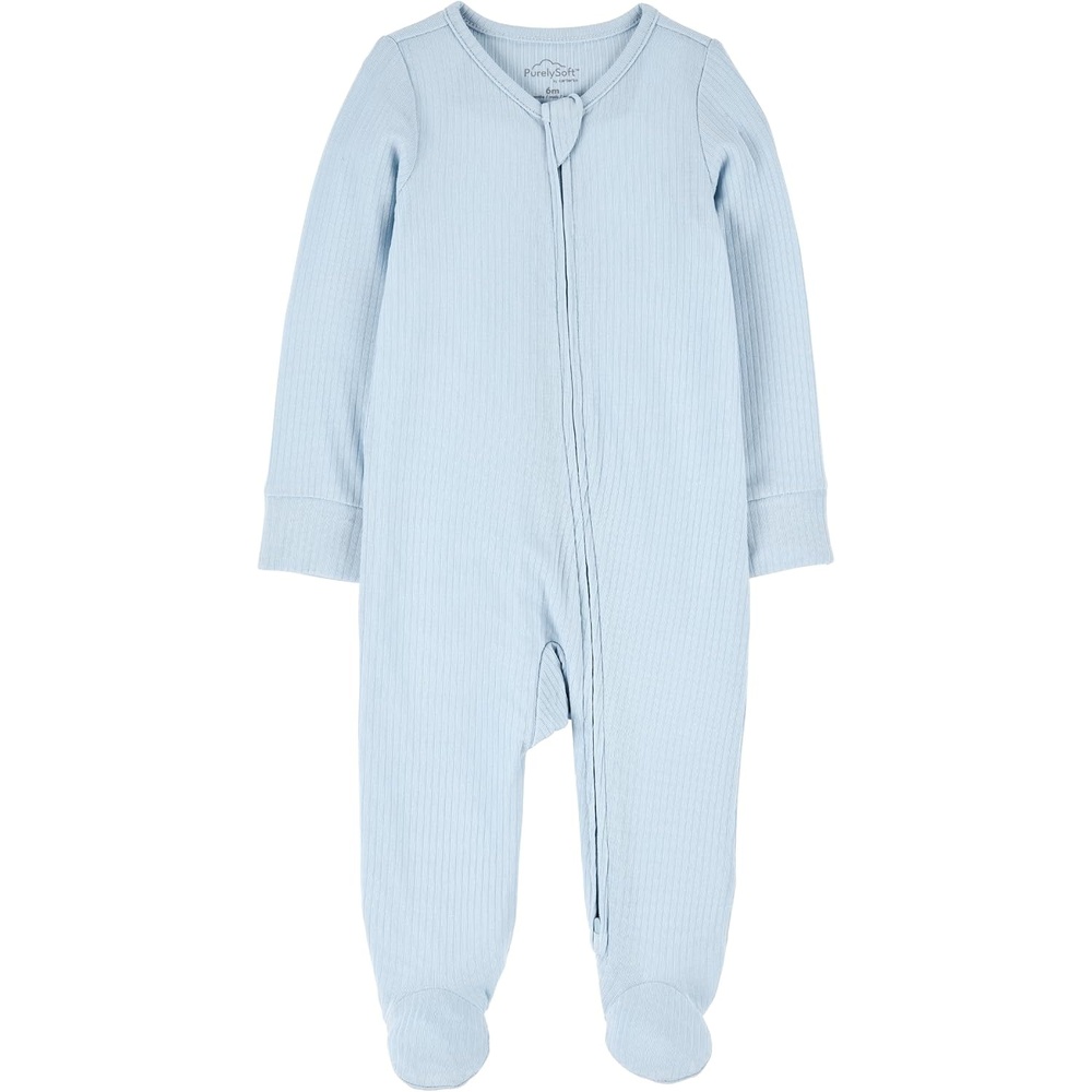 image:imageCarters Baby Purelysoft Sleep and Play PajamasLight Blue