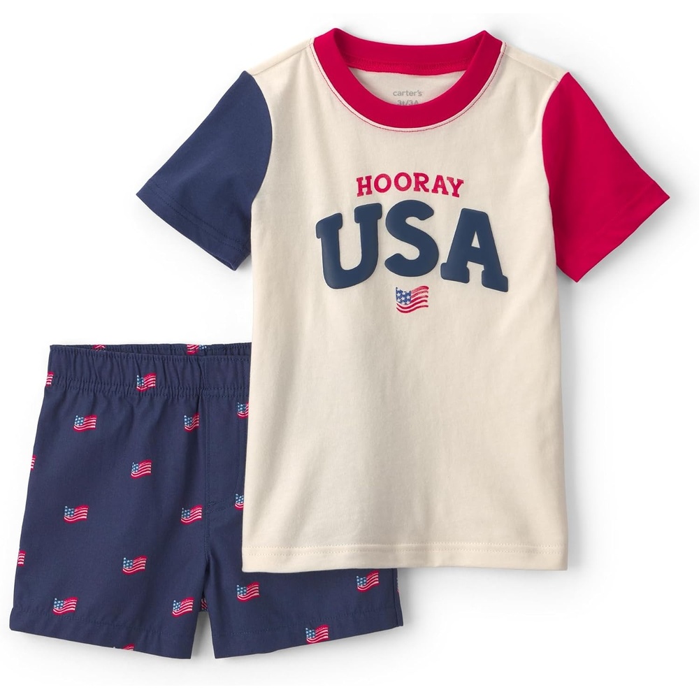 image:imageCarters Boys 2piece Short Set4th of July
