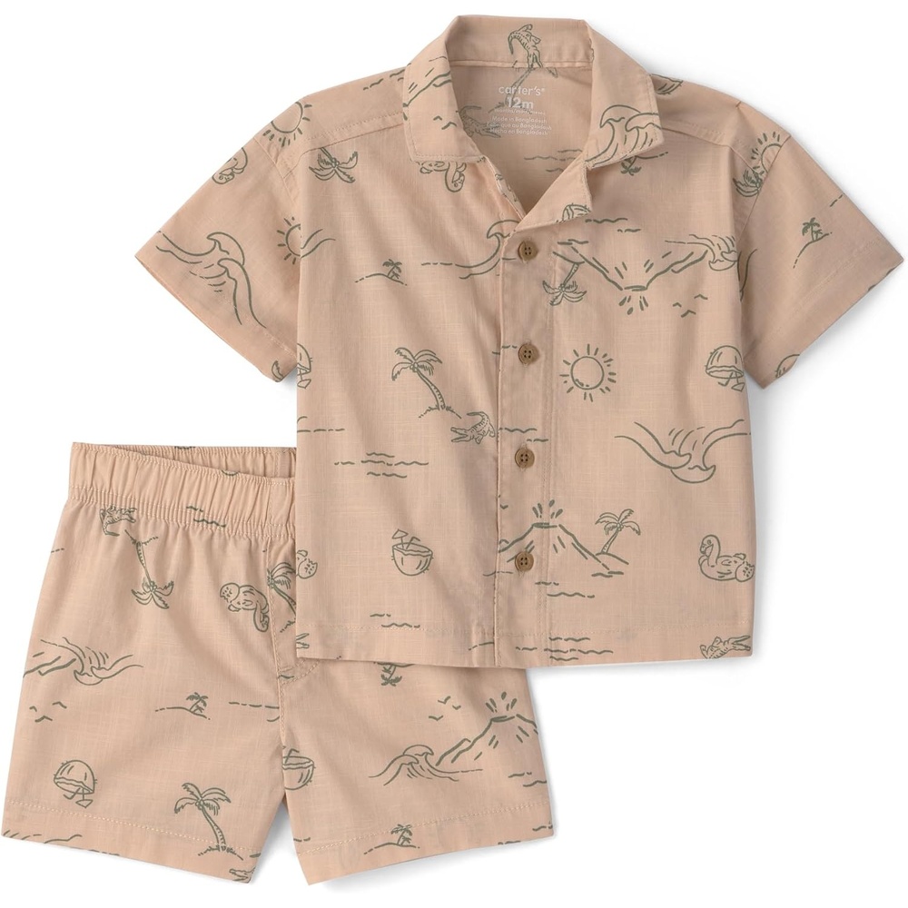 image:imageCarters Boys 2piece Short SetLight Brown