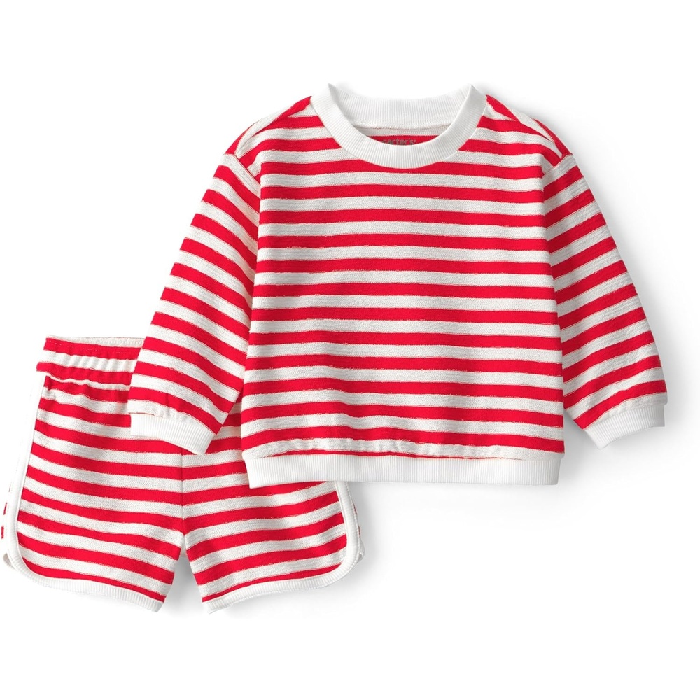 image:imageCarters Boys 2piece Short SetRed Stripes