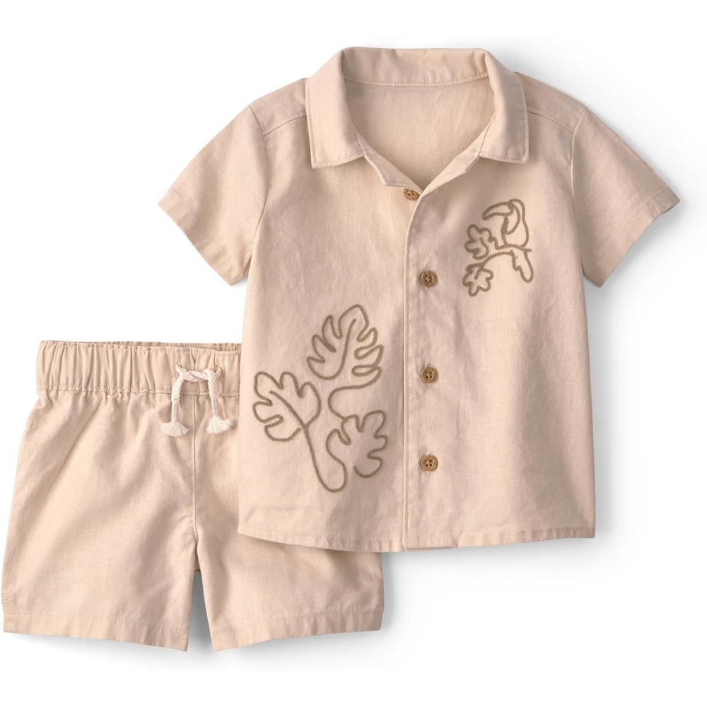 image:imageCarters Boys 2piece Short SetTan Beach